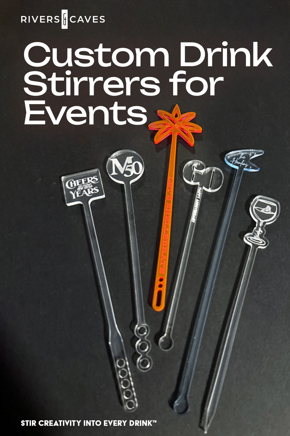 Custom Drink Stirrers for Events_Pinterest Flat Lay of a Small Batch Custom Drink Stirrers_What to Know Before Ordering and Why Small Runs Change the Math.